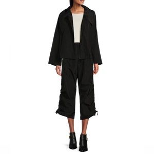 bryn Walker Black Cropped Drawstring Pants